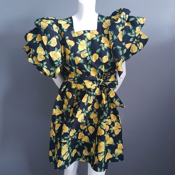 Eleanor Geraldine - 🍐 Pear Print Mini Dress 🍐 - Picture 2 of 12